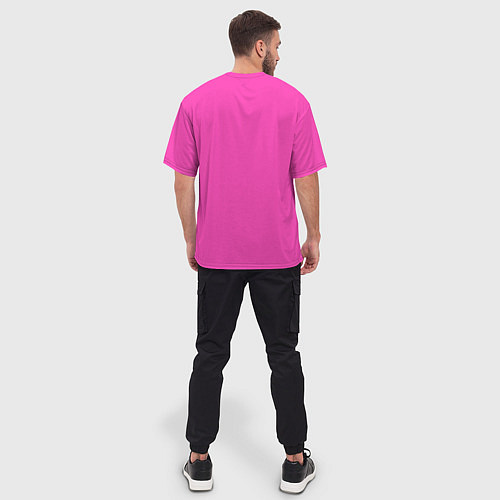 Мужская футболка оверсайз Яркий розовый из фильма Барби / 3D-принт – фото 4