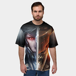 Футболка оверсайз мужская METAL GEAR RISING САМУРАЙ, цвет: 3D-принт — фото 2