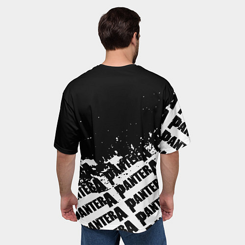 Мужская футболка оверсайз Пантера pantera паттерн / 3D-принт – фото 4