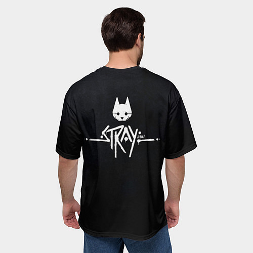 Мужская футболка оверсайз Stray: Бродячий кот / 3D-принт – фото 4