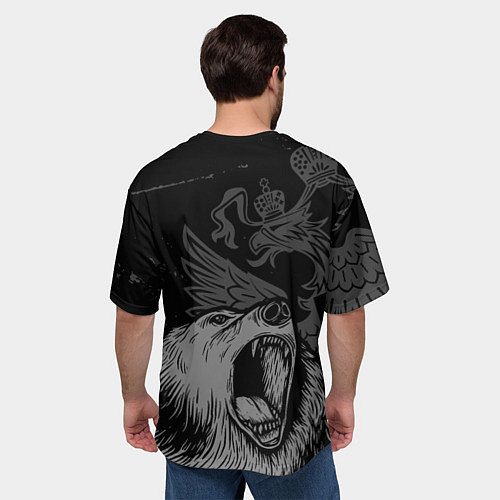 Мужская футболка оверсайз Владимир Россия Медведь / 3D-принт – фото 4