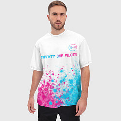 Футболка оверсайз мужская Twenty One Pilots Neon Gradient, цвет: 3D-принт — фото 2