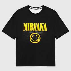 Футболка оверсайз мужская NIRVANA соты, цвет: 3D-принт