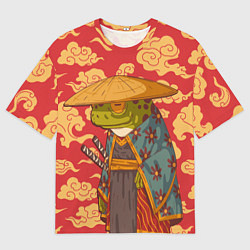 Футболка оверсайз мужская Старая самурайская лягуха, цвет: 3D-принт