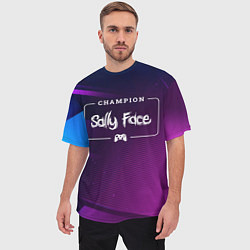Футболка оверсайз мужская Sally Face Gaming Champion: рамка с лого и джойсти, цвет: 3D-принт — фото 2