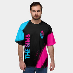 Футболка оверсайз мужская The Sims Neon Gradient, цвет: 3D-принт — фото 2