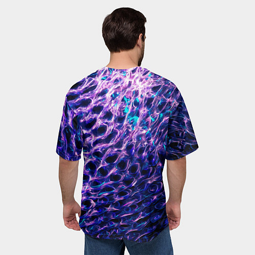 Мужская футболка оверсайз Световая живопись - абстракция / 3D-принт – фото 4