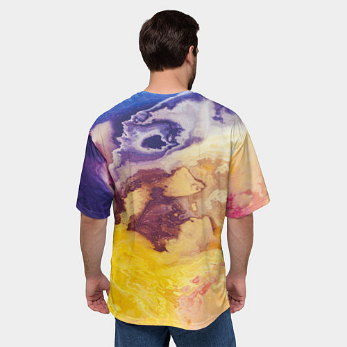 Мужская футболка оверсайз Тайфун Красок / 3D-принт – фото 4