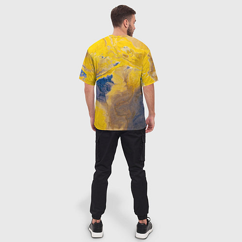 Мужская футболка оверсайз Пожар Красок / 3D-принт – фото 4