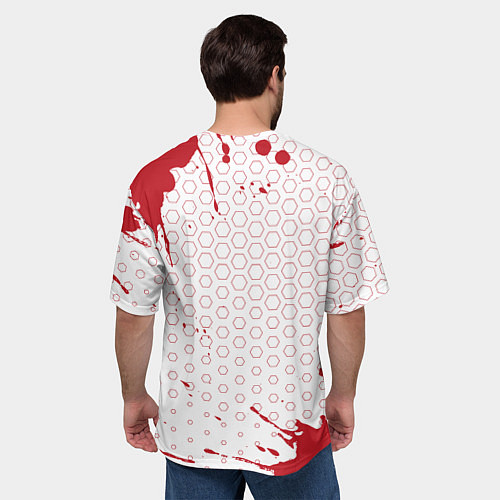 Мужская футболка оверсайз Horizon Zero Dawn: красные таблички Best Player и / 3D-принт – фото 4