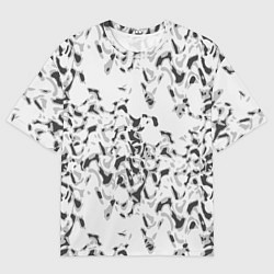 Футболка оверсайз мужская Пятнистый абстрактный узор в светло-серых тонах, цвет: 3D-принт