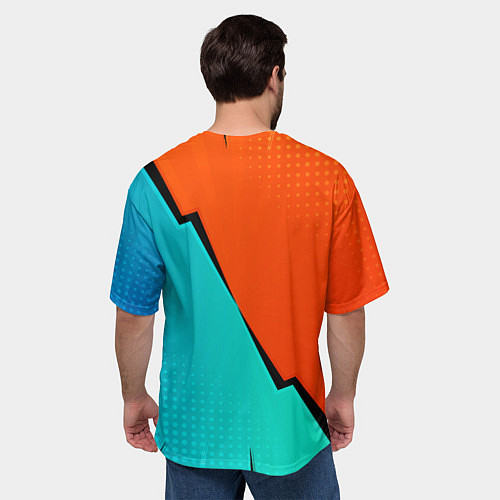 Мужская футболка оверсайз Геометрическая композиция Fashion trend / 3D-принт – фото 4