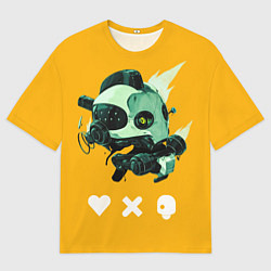Футболка оверсайз мужская Голова Робота, цвет: 3D-принт