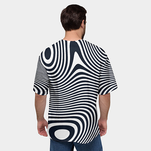 Мужская футболка оверсайз Гипнотические волны / 3D-принт – фото 4