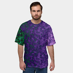 Футболка оверсайз мужская Marble texture purple green color, цвет: 3D-принт — фото 2
