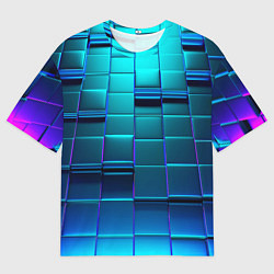 Футболка оверсайз мужская BLUE SQUARES, цвет: 3D-принт