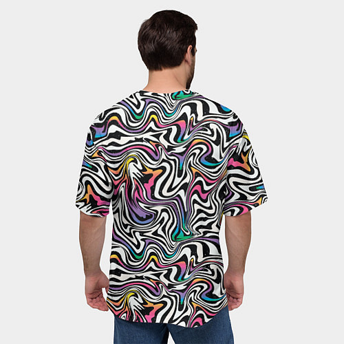 Мужская футболка оверсайз Цветная оптическая иллюзия / 3D-принт – фото 4
