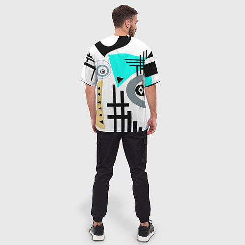 Мужская футболка оверсайз Абстрактный современный дизайн / 3D-принт – фото 4