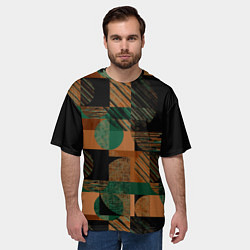 Футболка оверсайз мужская Текстурированный абстрактный, геометрический принт, цвет: 3D-принт — фото 2