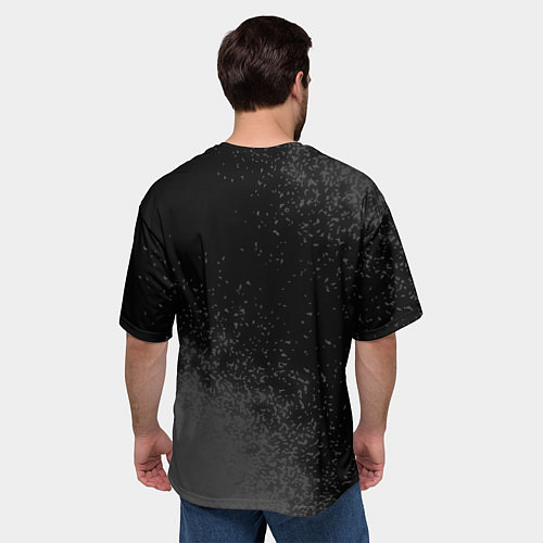 Мужская футболка оверсайз Garbage Glitch на темном фоне / 3D-принт – фото 4