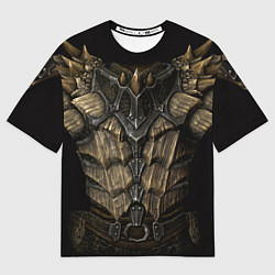 Футболка оверсайз мужская Драконья чешуйчатая броня из SKYRIM, цвет: 3D-принт