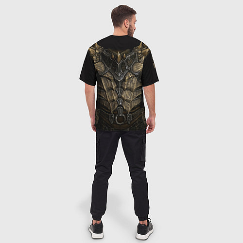 Мужская футболка оверсайз Драконья чешуйчатая броня из SKYRIM / 3D-принт – фото 4