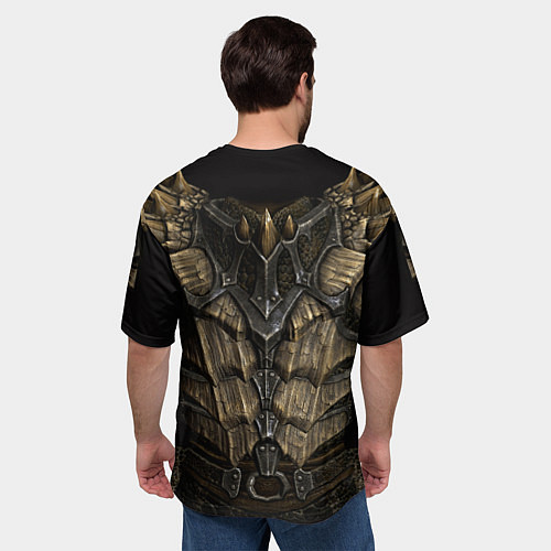 Мужская футболка оверсайз Драконья чешуйчатая броня из SKYRIM / 3D-принт – фото 4