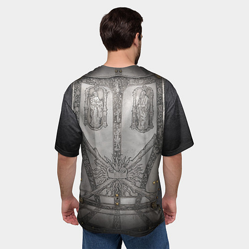 Мужская футболка оверсайз Броня серебряного рыцаря / 3D-принт – фото 4
