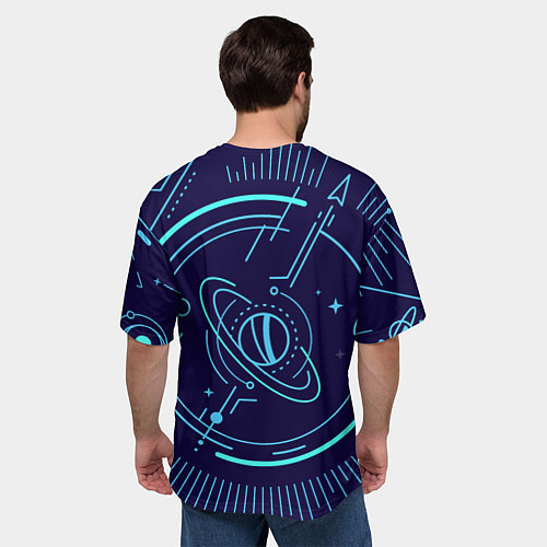 Мужская футболка оверсайз Абстрактный Космос из Линии / 3D-принт – фото 4