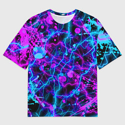 Мужская футболка оверсайз НЕОНОВЫЕ - КРАСКИ - МОЛНИИ