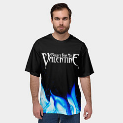 Футболка оверсайз мужская Bullet For My Valentine Blue Fire, цвет: 3D-принт — фото 2