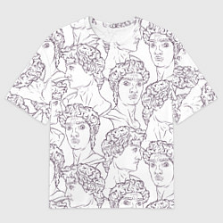 Футболка оверсайз мужская Узор Рисунок статуи Давида Микеланджело, цвет: 3D-принт