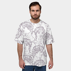 Футболка оверсайз мужская Узор Рисунок статуи Давида Микеланджело, цвет: 3D-принт — фото 2