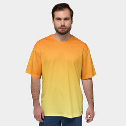 Футболка оверсайз мужская Оранжевый, желтый градиент, цвет: 3D-принт — фото 2