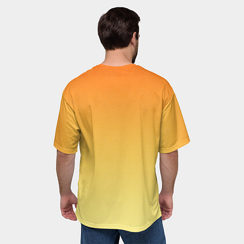 Мужская футболка оверсайз Оранжевый, желтый градиент / 3D-принт – фото 4