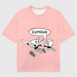 Мужская футболка оверсайз Персонажи Сuphead