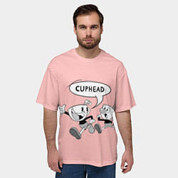Футболка оверсайз мужская Персонажи Сuphead, цвет: 3D-принт — фото 2