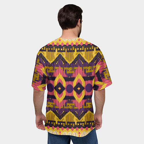 Мужская футболка оверсайз Африканский узор орнамент из шерсти Africa Wool Pa / 3D-принт – фото 4