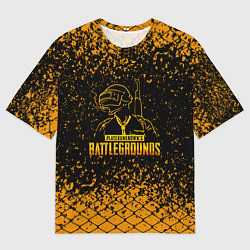 Футболка оверсайз мужская PlayerUnknowns Battlegrounds - брызги, цвет: 3D-принт