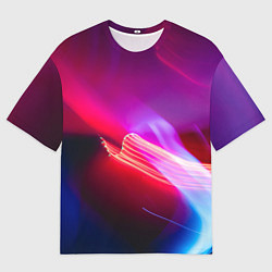 Мужская футболка оверсайз Неоновая палитра цветов - Красный