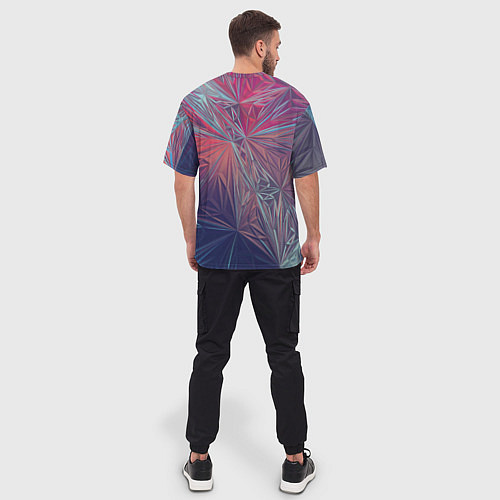 Мужская футболка оверсайз Абстрактные Многоугольные Кристаллы / 3D-принт – фото 4