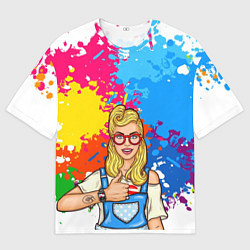 Мужская футболка оверсайз Oops Девушка