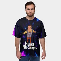 Футболка оверсайз мужская Hello Neighbor Привет сосед Бегущий сосед, цвет: 3D-принт — фото 2