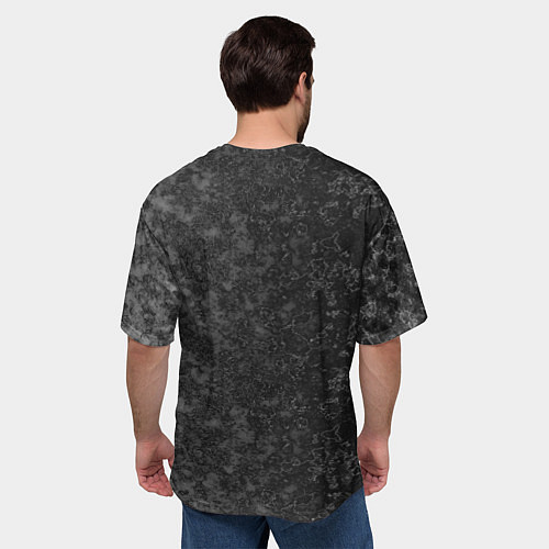 Мужская футболка оверсайз Black marble Черный мрамор / 3D-принт – фото 4