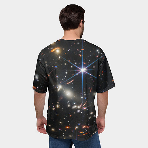 Мужская футболка оверсайз NASA: Скопление Галактик / 3D-принт – фото 4