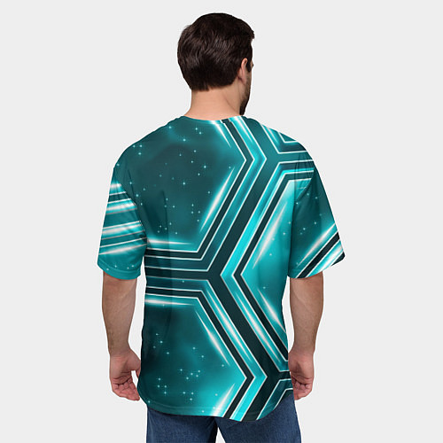 Мужская футболка оверсайз Космические соты / 3D-принт – фото 4
