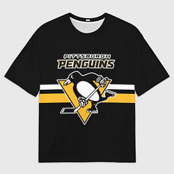 Футболка оверсайз мужская Питтсбург Пингвинз форма, цвет: 3D-принт
