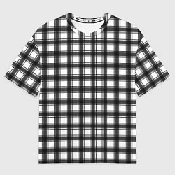 Футболка оверсайз мужская Black and white trendy checkered pattern, цвет: 3D-принт