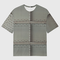 Футболка оверсайз мужская Стальные плиты с заклёпками, цвет: 3D-принт