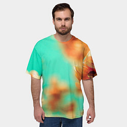 Футболка оверсайз мужская Цветы - арт, цвет: 3D-принт — фото 2